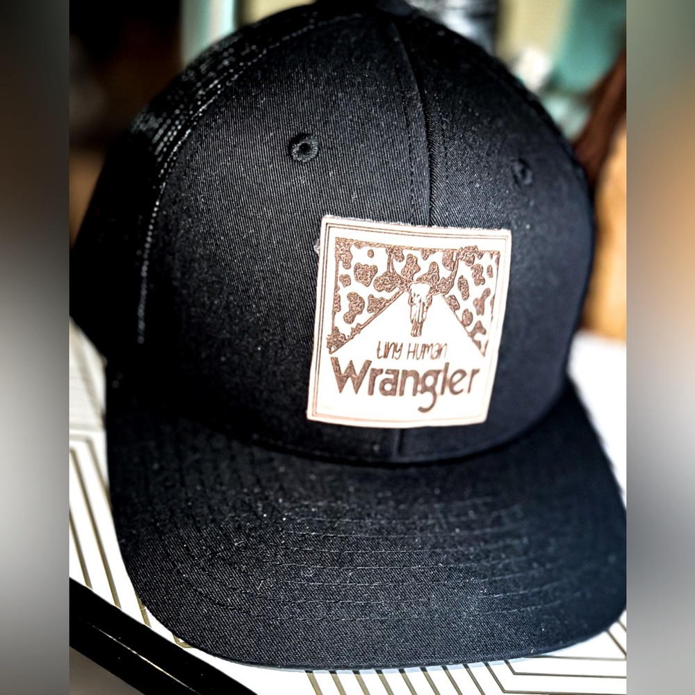 Real Leather Patch Hats Kids SnapBack